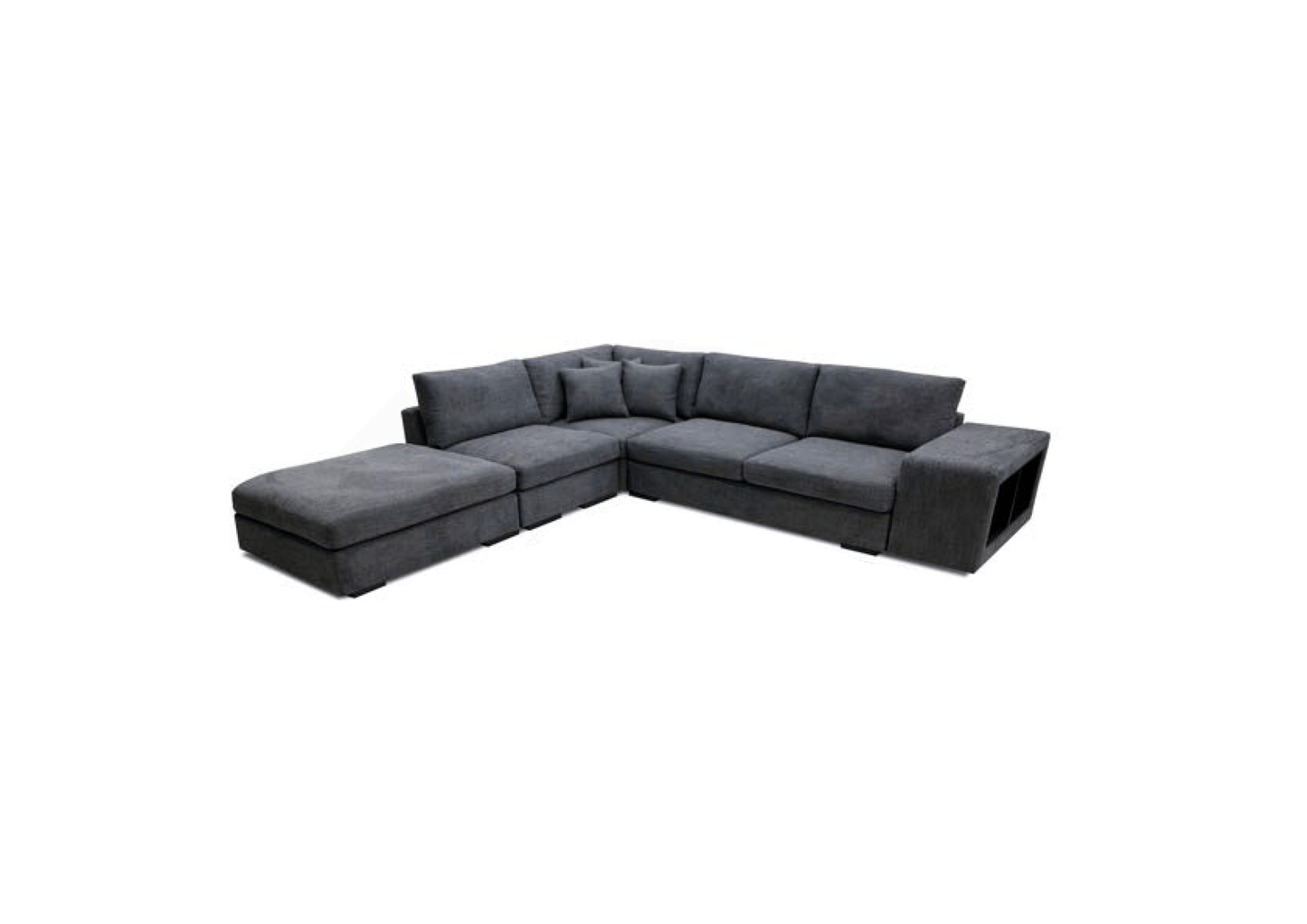 Burleigh - Upholster Modular Lounge reversible chaise with ottoman- 3 seater - Colour : Pompei
