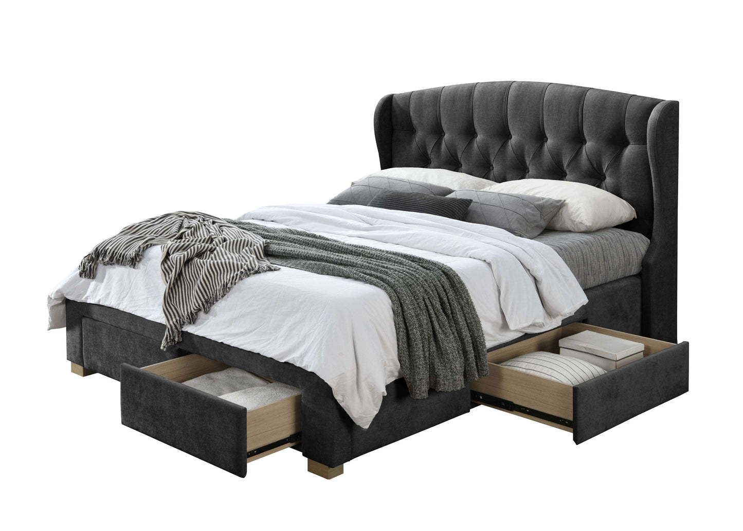Langham - Bed - King Size - Colour: Licorice