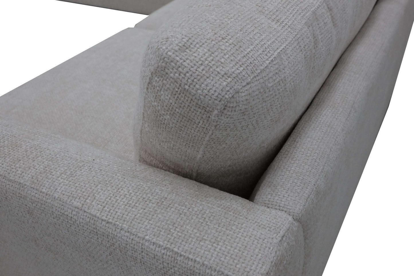 Layla - 5 seater modular with t-cushions including 2 scatter cushions & angled arms upholstered - Colour : Pearl