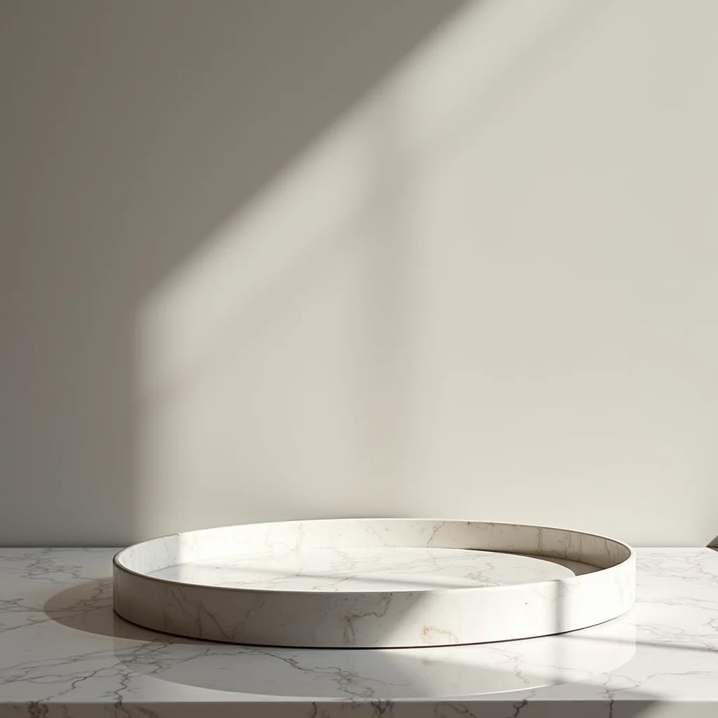 Modern Marble Tray - Modern Marble Tray Elevates Surfaces with Subtle Luxury