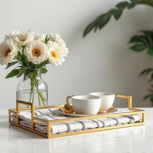 Gold Metal Frame Tray - Elevate Your Home Decor with a Gold Metal Frame Tray