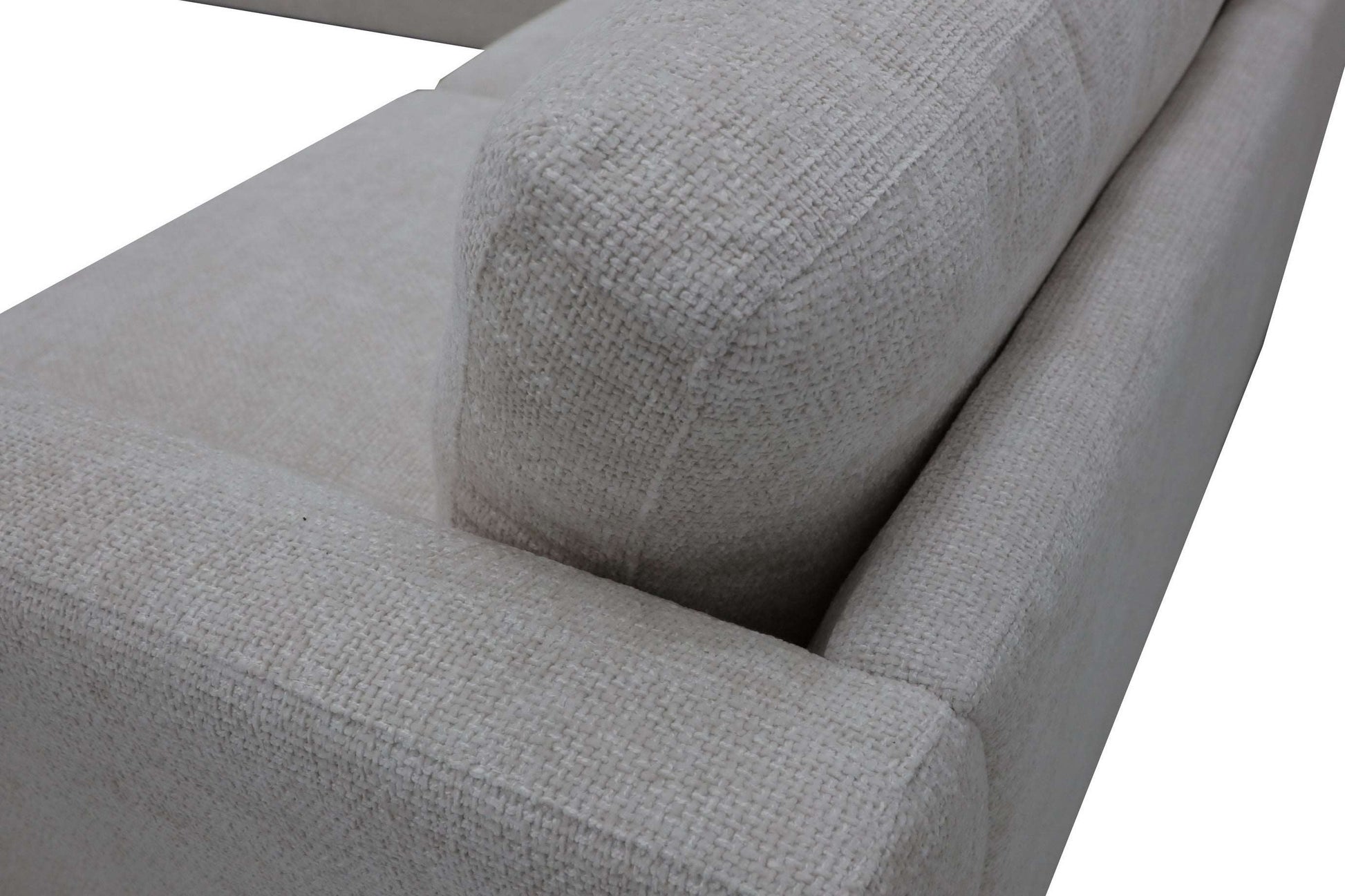 Layla - 5 seater modular with t-cushions including 2 scatter cushions & angled arms upholstered - Colour : Pearl